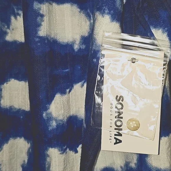 Sonoma Blue and White Smocked Blouse - Picture 2 of 6